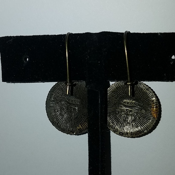 Gorgeous earrings. Blue/green enamel with beads. - Picture 3 of 4